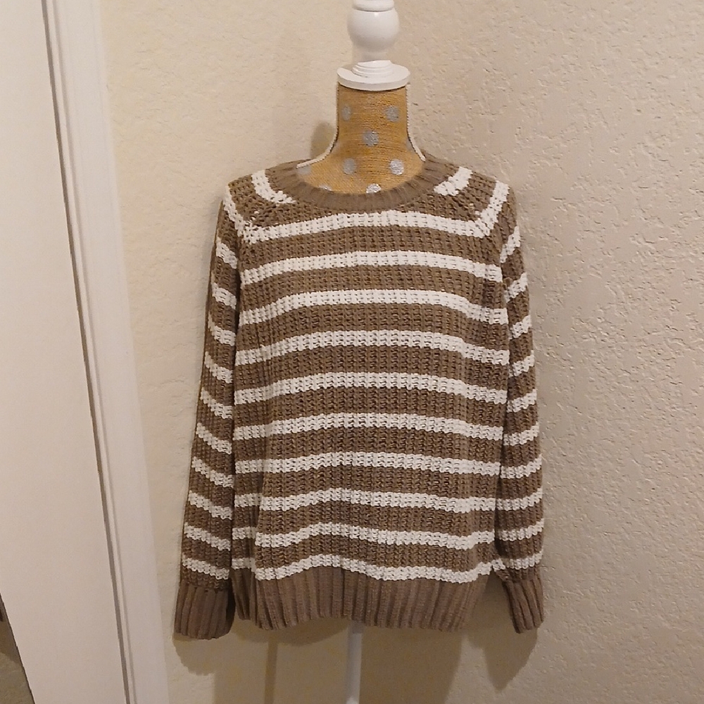 Striped Brown and White Sweater